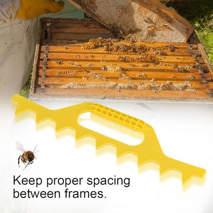 Bee Hive Frame Spacing Tool, Adjustable Plastic Beekeeping Spacer for 7 8 9 Frame Boxes for Proper Frame Spacing, Honeycomb Organization & Easy Honey Extraction (Yellow 8 Box) - color: Yellow 8 box