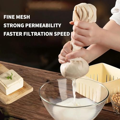 3 Pack Cheesecloth Muslin Cloths for Cooking, 20x20 Inch Unbleached Pure Cotton Straining Bags for Making Almond Milk, Yogurt, Cheese, Tofu, Steaming Dumplings - Reusable, Fine Mesh, Washable