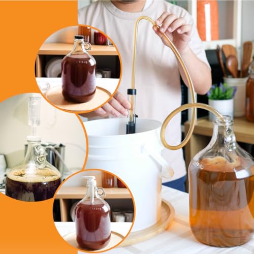 FastRack 1 gal Glass Wine Fermenter, Includes Rubber Stopper and Twin Bubble Airlock, Multicolor (Pack of 2) - color: متعدد الألوان, size: 1 Count (Pack of 2)