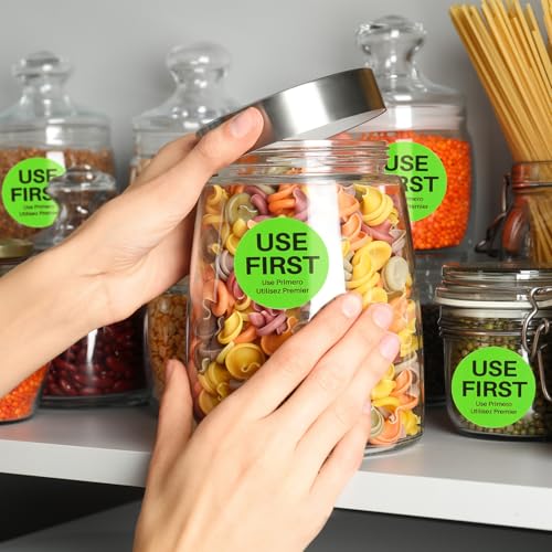 Epakh 1000 Pcs 2 Inch Use First Stickers Food Service Inventory Control Labels for Restaurant Permanent Adhesive Food Labels Circle Dot Paper (Green) - color: Green