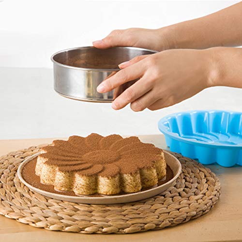 Webake Sieve 6-Inch 60 Mesh, 8-Inch 40 Mesh Sieves Fine Mesh Strainer Set of 2 Stainless Steel Sifter Round Flour Sieve for Baking Straining Powdering