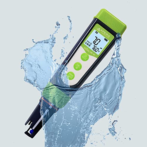 Apera Instruments GroStar Series GS4-P pH/EC/500ppm/700ppm/ORP 6-in-1 Combo Pen Tester Kit with Replaceable Double-Junction pH/EC Probe and ORP Probe for Hydroponics Water Quality Testing, Gen II - style: pH/EC/ppm+ORP