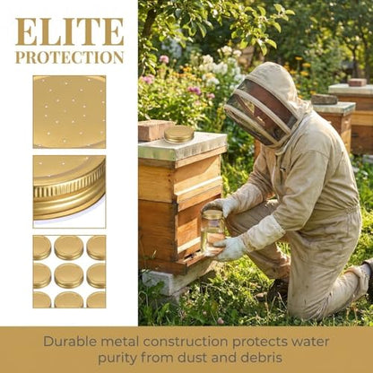 Sewroro Beehive Water Feeder Lid Replacement 8 Pack Bee Entrance Feeder Lids Perforated Water Dispenser Caps for Beekeeping Supplies Hive Hydration Accessory 2.87 X 2.87 X 0.59 in