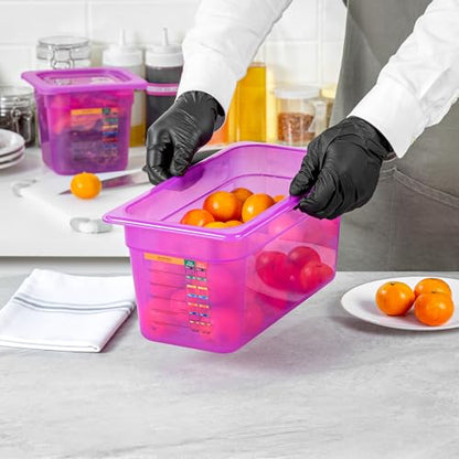 Restaurantware Food Storage Container 1 Pack of 5.6 qt Plastic Stackable Microwave-Safe Bin Dishwasher Safe Freezer Safe Purple Containers for Kitchen Storage - size: 1/3 Size