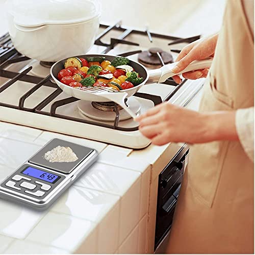 Digital Pocket Scale, 500g Capacity Mini Electronic Kitchen Food Scale, Jewelry Grams Scale with Hard Press Key, High Precision of 0.01g