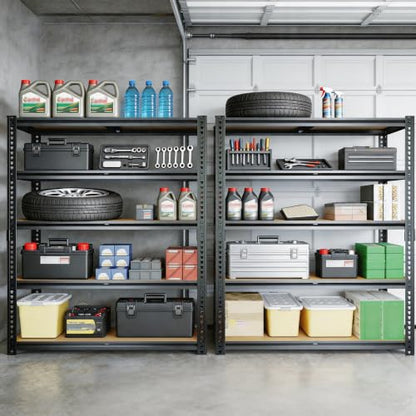 Storage Shelves Unit,40" W 5-Tier Garage Shelving Heavy Duty Metal Adjustable Garage Shelves,Stable Shelves Organizer for Pantry, Kitchen and Basement,40" W x 20" D x 72" H,Black - size: 20"D x 40"W x 72"H