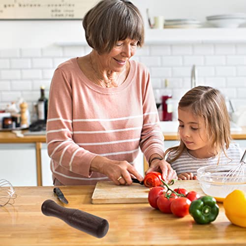 Healifty Wooden Pestle Garlic Masher 6.88" Ergonomic Grinder Rod | Natural timber muddler for sauces. Compact manual pounder fits stone bowls for effortless food crushing daily
