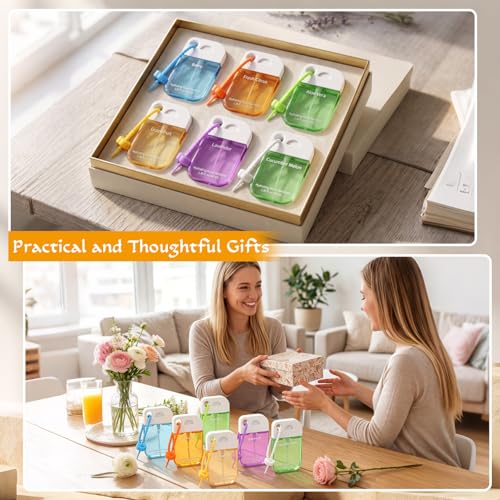 Frienda 12 Pcs Hydrating Hand Sanitizer Spray Scented Pocket Power Mist Hand Sanitizer Travel Size with Keychain Moisturizing Antibacterial Sanitizing Cleans Hands for Women (Natural) - style: Natural