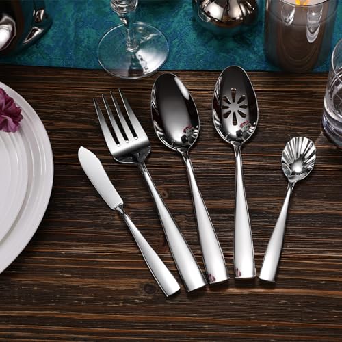 KEAWELL Premium 4-Piece 7" Louis Butter Knives, 18/10 Stainless Steel, Dishwasher Safe (Silver, Louis)