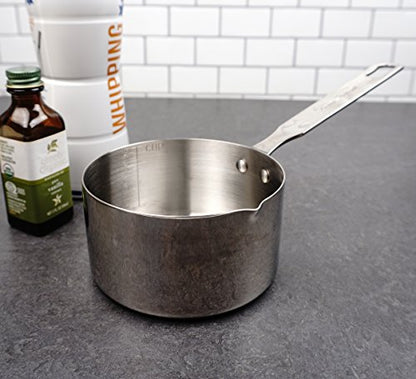 RSVP International Endurance Stainless Steel Measuring Pan Scoop, 2 Cups | Dry or Liquid | Baking or Cooking | Perfect for Feeding Pets, Cat Dog Food, Bird Seed, etc. | Dishwasher Safe - size: 2 Cups