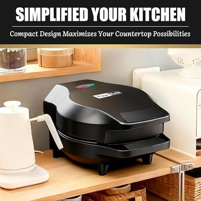 FineMade Mini Stuffed Pancakes Maker, Electric Ebleskiver Poffertjes Maker Pan, Danish Pancakes Maker, Cake Pop Maker, Bake 7x 2'' Ebelskivers without any Flipping operation - style: Mini Stuffed Pancake Maker