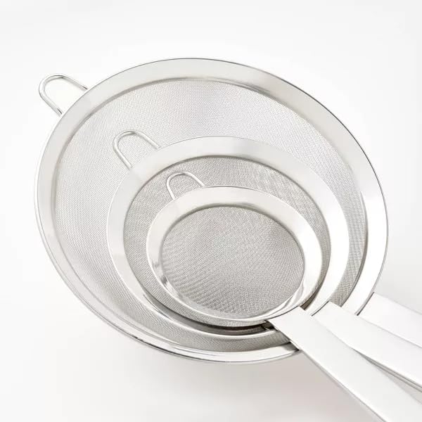 Figmint Silver,3pc Stainless Steel Mesh Strainer Set, (3", 5", and 8")