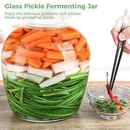 1.5L/2.5L/4.5L Glass Fermenting Jar, Large Capacity Sealed Pickle Jar, (C 4.5L/158oz) - color: C 4.5L/158oz