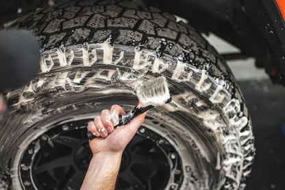 Detail Factory - ProGrip Tire Brush - Ergonomic ProGrip Handle, Stiff Synthetic Bristles, Ergonomic Design, Clean Your Tires with Ease - Octane Ectoplasm - color: Lime/Black, size: Standard