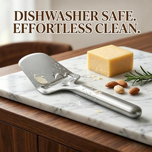 Stainless Steel Hollow-Handled Cheese Knife – A multifunctional kitchen tool for cheese, butter, paring and grating, ideal for snacks, charcuterie and baking (silver)