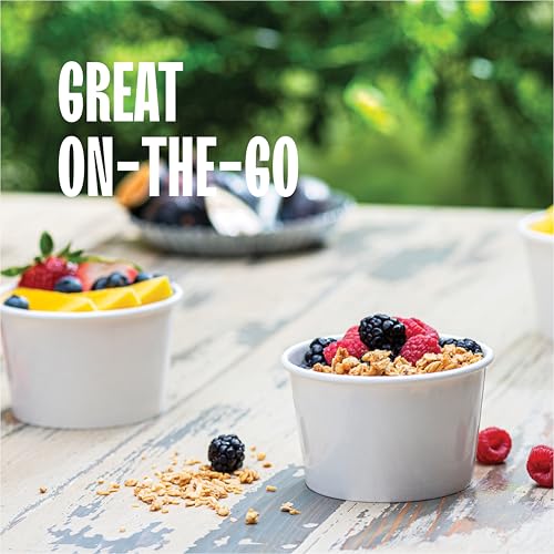 [8 oz. - 50 Sets] Paper Food Container with Lid, Insulated Food Cups with Vented Lids - Hot or Cold To Go Soup Cup, for Soups, Ice Cream and Yogurt - Eco-Friendly - White - size: 8 oz.