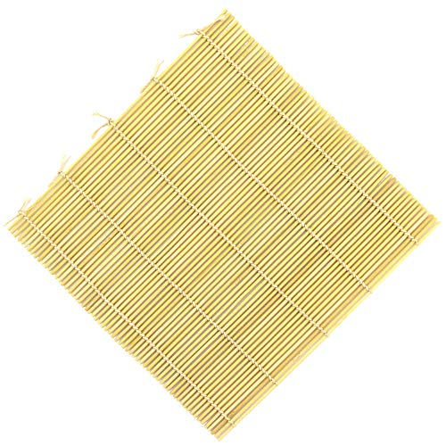 BambooMN 6X Natural Bamboo Sushi Making Rolling Mats 9.5" x 9.5", 100% Bamboo Mats - color: Natural, size: 9 Inch x 9 Inch