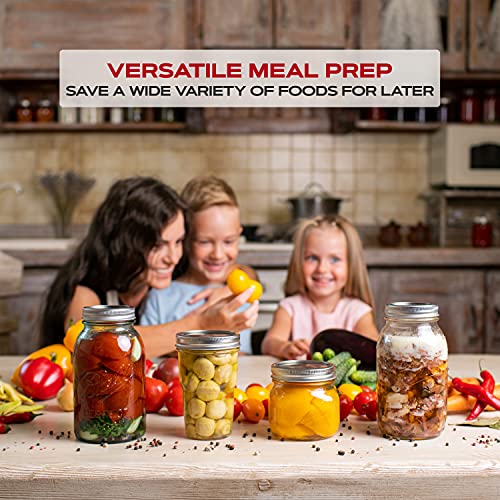 FORJARS - Canning Lids Regular Mouth, 50-Pack – Create Airtight Seals on Mason Jars to Preserve Food for Meal Prep & Food Storage – 2.7 In. Steel Lids with Silicone Seals – Canning Supplies - style: 50-Pack