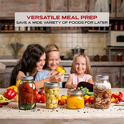 FORJARS - Canning Lids Regular Mouth, 50-Pack – Create Airtight Seals on Mason Jars to Preserve Food for Meal Prep & Food Storage – 2.7 In. Steel Lids with Silicone Seals – Canning Supplies - style: 50-Pack