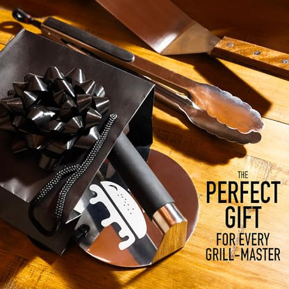 SMASHER KING™ - Mirror Polished Stainless Steel Smash Burger Press - Hamburger Smasher Tool for Griddle Cooking - Heat Resistant Handle Grill Press and Meat Weight - Burger Patty Maker for Perfection