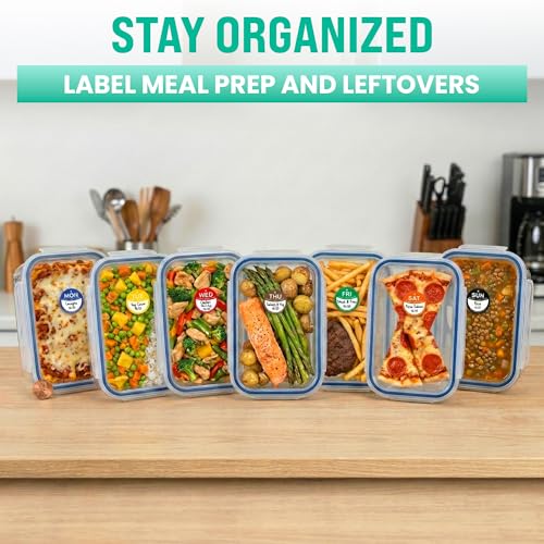 Date Stickers for Food - Day of The Week Day Dots Removable Food Labels, 0.75" Date Dot Stickers for Food Containers, 3500 Labels with Dispenser Box - color: Rotation Labels