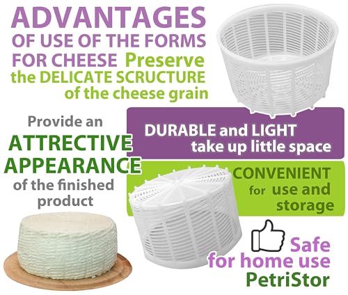 Soft Cheese Mold for Cheese Making 1.25QT - Small Cheese Mold - Homemade Cheese Making Supplies - Cream Form - Molde Para Queso Fresco Casero - Feta Ricotta Basket