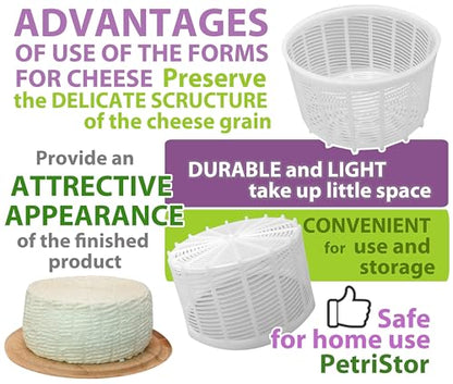 Soft Cheese Mold for Cheese Making 1.25QT - Small Cheese Mold - Homemade Cheese Making Supplies - Cream Form - Molde Para Queso Fresco Casero - Feta Ricotta Basket