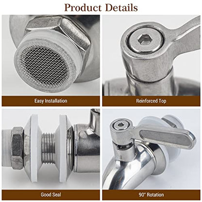 Stainless Steel Spigot for Beverage Dispenser, Water Dispenser Replacement Part, Outdoor Water Faucet for Sun Tea Jar, Party, Camping (1 Pack) - size: 1 Pack