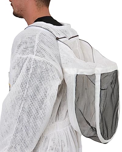 Forest Beekeeping Suit – Pro-Max 3 Layer Ventilated Bee Suit with Reinforced Veil Hood. Beekeeper Suits for Men & Women. Protective Gear and Bee Keeper Outfit for Adults (Small) - size: Small