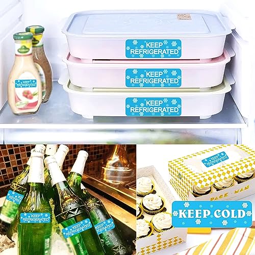 Rectangle Keep Refrigerated Sticker Waterproof Rectangle Refrigerated Label | Blue Keep REFRIGERATED Food Packaging Warning Labels Pharmacy Drugstores Warning Label 500 Pcs Cold Food Shipping 0.5X1.5'' - color: Blue, size: 0.5 X 1.5 Inch Rectangle