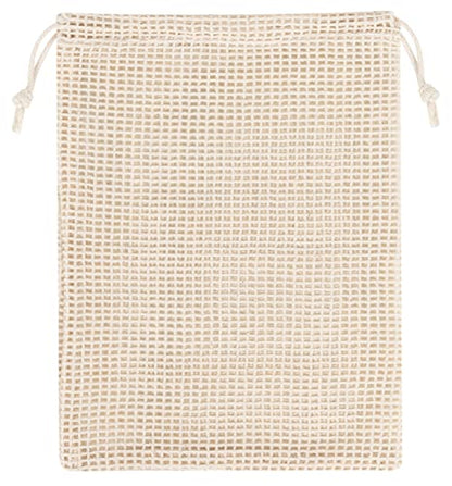 PALTERWEAR 100 Percent Natural Cotton Double Drawstring Mesh Bag For Herbs, Nuts, Spices (5 x 7 Inch - Set of 5) - size: 5 x 7 Inch - Set of 5