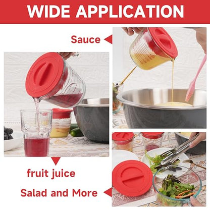 1 Pack Silicone Replacement Lids, Only Fit For Pyrex 8-Cup Tempered Glass Liquid Measuring Cups, Reusable & Food-Grade Silicone, Dishwasher & Microwave Safe (Cups not Included) - size: Lids For 8-Cup