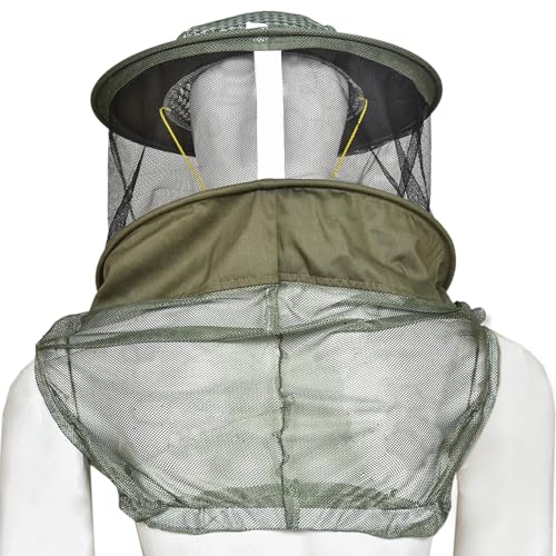 Beekeeping Veil Hat for Beekeepers 360° Protective High Visibility Mesh Breathable Ventilated Design Secure Elastic Fit (BP-105 Green-1 Pack Veils) - color: Green, size: 1-pack