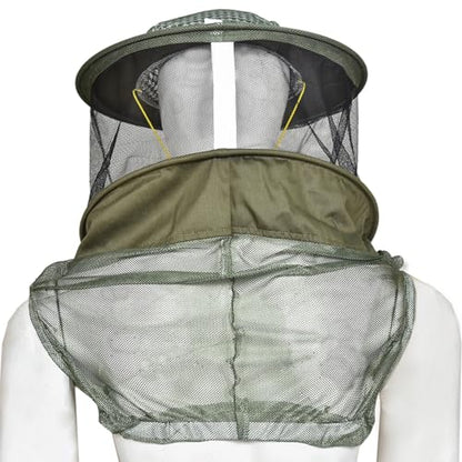 Beekeeping Veil Hat for Beekeepers 360° Protective High Visibility Mesh Breathable Ventilated Design Secure Elastic Fit (BP-105 Green-1 Pack Veils) - color: Green, size: 1-pack