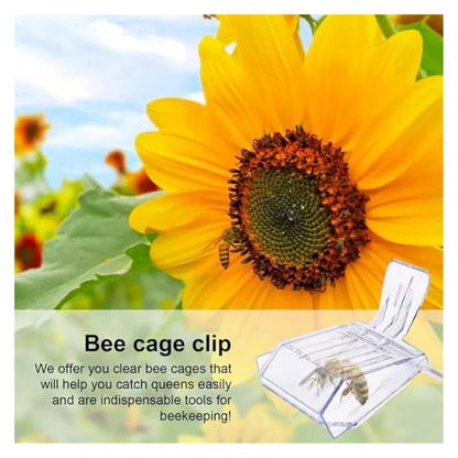 16pcs Bee Queen Cage Transparent Plastic Clip Catcher Box Clamp Beekeeping Equipments Beekeeper Equip
