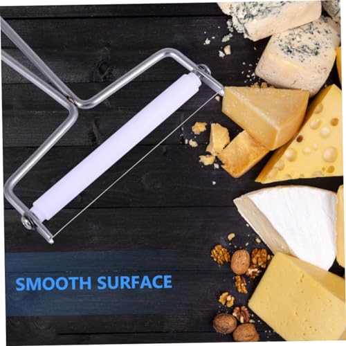 2Pcs Stainless Steel Cheese Slicer Set Wire Handle Efficient Cream Cutter and Butter Scraper for Kitchen and Bakery Use - color: Silver