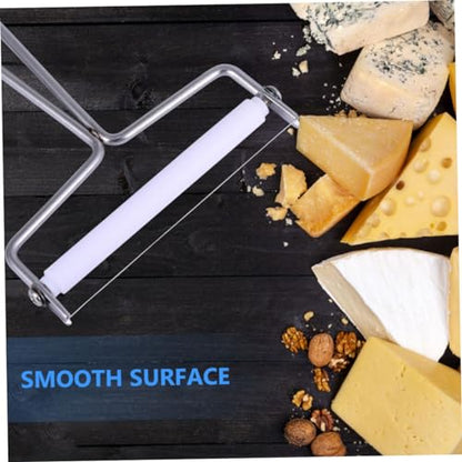 2Pcs Stainless Steel Cheese Slicer Set Wire Handle Efficient Cream Cutter and Butter Scraper for Kitchen and Bakery Use - color: Silver