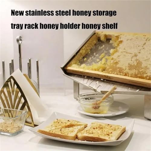Stainless Steel Honeycomb Frame Stand Beekeeping Rack with Adjustable Leg for Honeys Cutting and Interactive Showcases