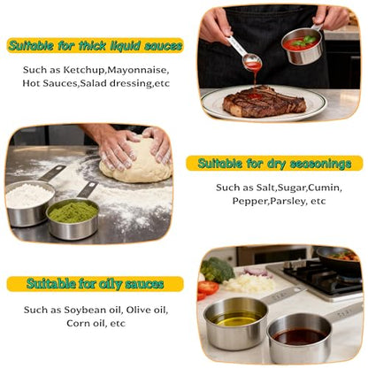 Measuring Cups and Spoons Set of 13, Stainless Steel 5 Nesting Measure Cups Set & 6 Measuring Spoons Set & 1 Leveler +1 Spoon Clip - Kitchen Baking Tools for Cooking.