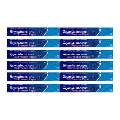 Reynolds Wrap Freezer Paper 18" X 50' Roll, 75 Square. Feet (Pack of 12) - size: 18 inches x 50 feet