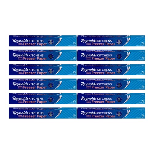 Reynolds Wrap Freezer Paper 18" X 50' Roll, 75 Square. Feet (Pack of 12) - size: 18 inches x 50 feet