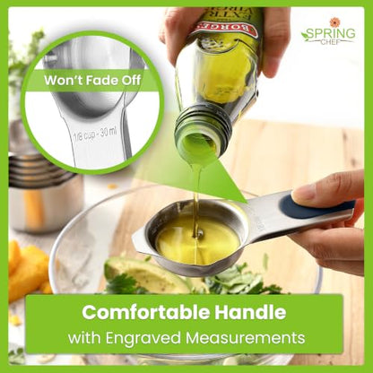 Spring Chef Magnetic Measuring Cups & Spoons Set of 15 - Winter Frost | Stainless Steel, Patented, BPA Free, Strong Magnets, Heavy Duty - color: Winter Frost, size: Set of 15
