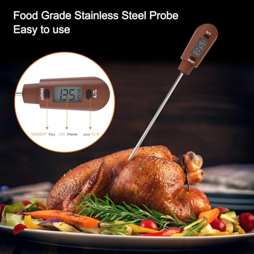 Efeng Candy Spatula with Thermometer Built in and Pot Clip – Fast Instant Read Digital Spatula Thermometer for Candy Making,Chocolate,jams,syrups with BPA Free Silicon Spatula - color: Chocolate