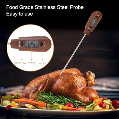 Efeng Candy Spatula with Thermometer Built in and Pot Clip – Fast Instant Read Digital Spatula Thermometer for Candy Making,Chocolate,jams,syrups with BPA Free Silicon Spatula - color: Chocolate