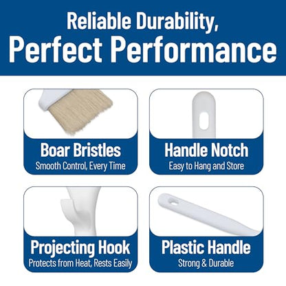SPARTA 4040202 Meteor Nylon Basting Brush With Nylon Bristles, 3 Inches, White, (Pack of 12) - color: White, size: 3"
