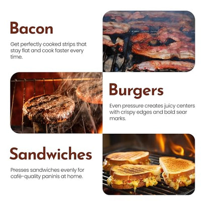 Bellemain Bacon Press Rectangle | Heavy-Duty Cast Iron Grill Press for Perfectly Seared Bacon, Steak & Sandwiches | Equalized Weight Distribution - size: Rectangle