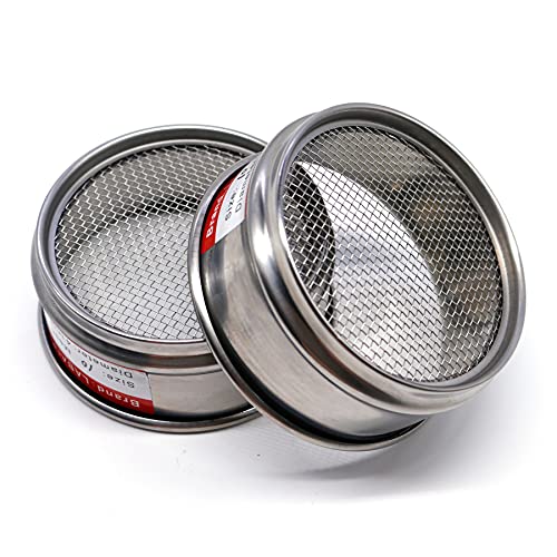 LABALPHA 14 Mesh Lab Sieves, Test Sieve #14 Mesh, 4'' Diameter, 304 Stainless Steel Wire Cloth (1.43mm) - size: 14 mesh (1.43mm)
