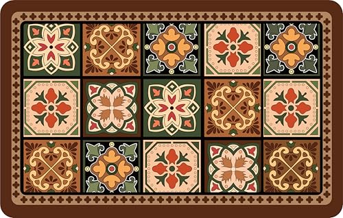 Boho Dish Drying Mat for Kitchen Counter - Super Absorbent Faux Leather Kitchen Mat, Quick Dry & Non-Slip Countertop Protector, Aesthetic Bohemian Decor for Coffee Bar (12"x19", Boho) - color: Boho, size: 12" x 19"