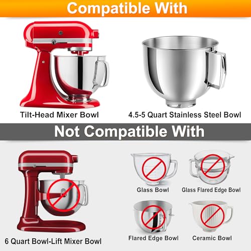 Silicone Mixer Bowl Cover Compatible with KitchenAid 4.5-5 Quart Tilt-Head Stand Mixer, Mixer Bowl Lid to Prevent Spilling of Ingredients - color: Fit for 5qt - Green
