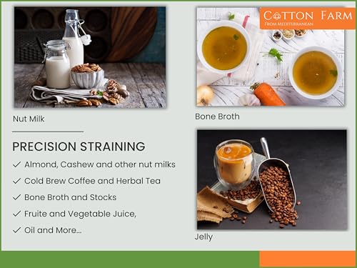 Cotton Farm Grade 100 Cheese Cloths, 18X18 inch bundle with Nut Mik Bag 14x14 inch